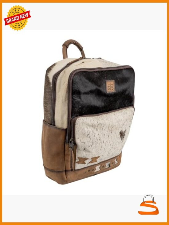 Durable Leather Backpack w/3 Zip Compartments, 13\